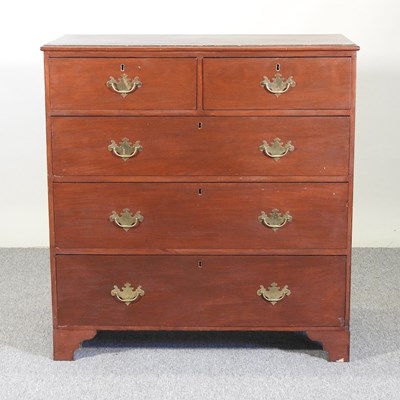 Lot 456 - A 19th century stained pine chest of drawers,...