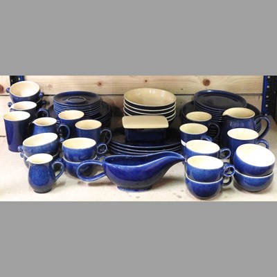 Lot 195 - A 1970's Denby blue glazed part tea and dinner...