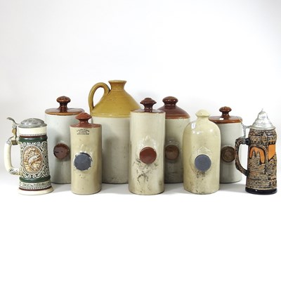 Lot 587 - A collection of stoneware hot water bottles...