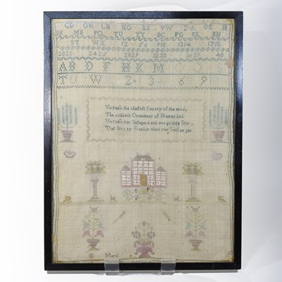 Lot 279 - A 19th century needlework sampler