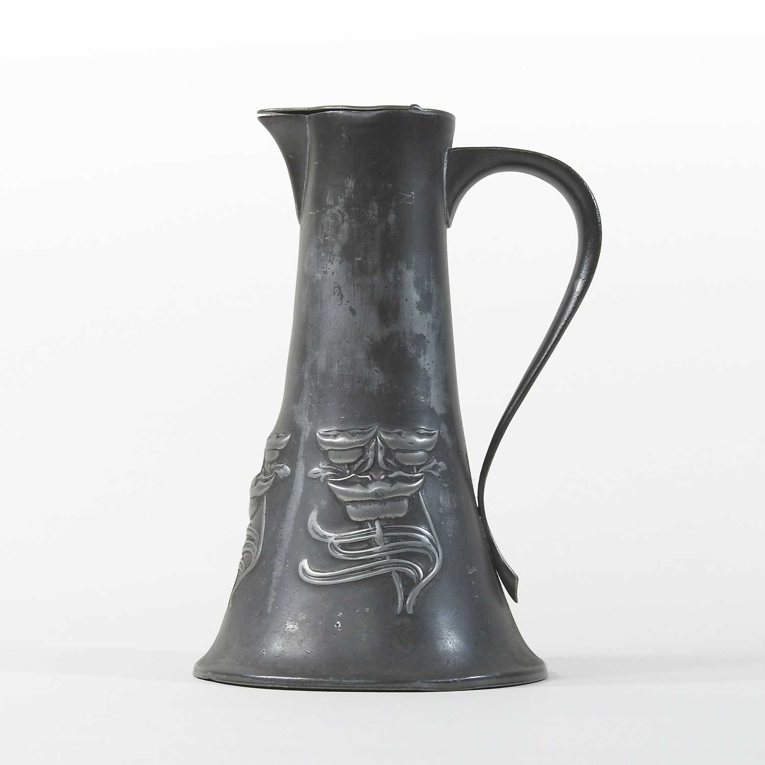 Lot 306 - A Tudric pewter jug