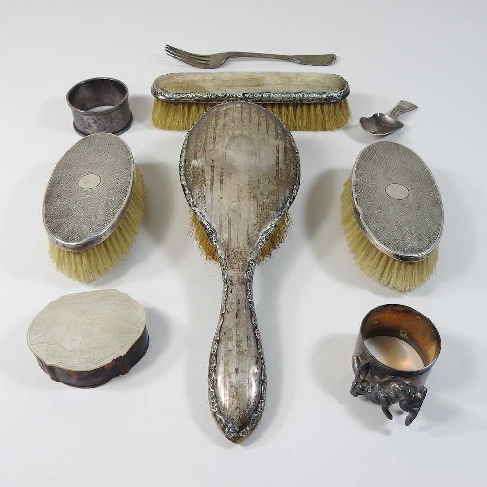 Lot 3 - A collection of early 20th century silver mounted dressing table items