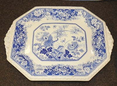 Lot 154 - A collection of 19th century and later blue and white Staffordshire pottery