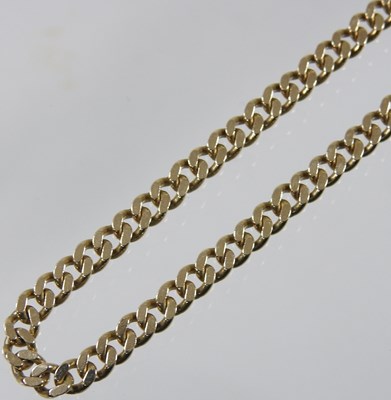 Lot 301 - A 9 carat gold curb link necklace, 23g, 50cm long