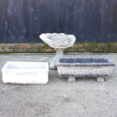 Lot 506 - A reconstituted stone bird bath, 50cm high,...