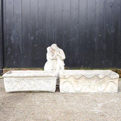 Lot 187 - A reconstituted stone trough, together with...