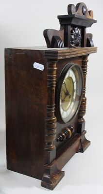 Lot 512 - A Victorian mantel clock, together with a...