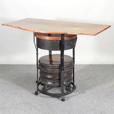 Lot 379 - An oak side table, the base adapted from a...