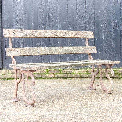 Lot 472 - A Victorian design garden bench, with a...