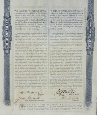Lot 213 - A Confederate States of America 7 per cent...