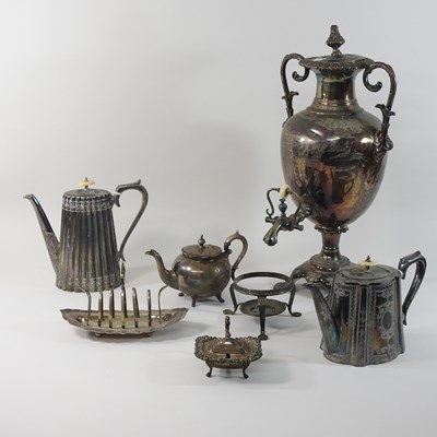 Lot 156 - A collection of 19th century and later silver plate and metalwares