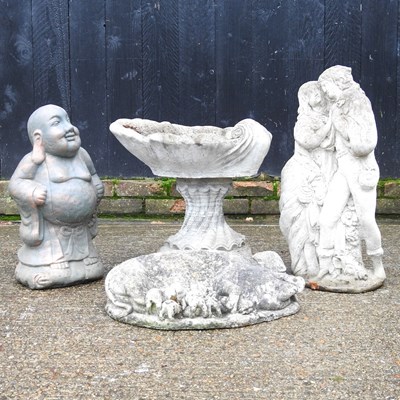 Lot 348 - A collection of reconstituted stone garden...