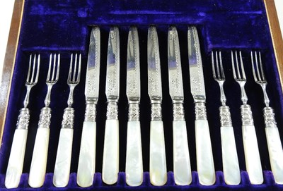 Lot 264 - A set of twelve pairs of Victorian silver...