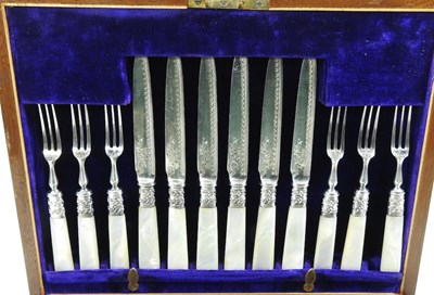 Lot 264 - A set of twelve pairs of Victorian silver...