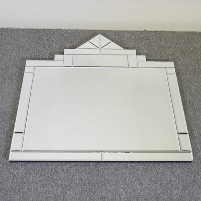 Lot 574 - A modern wall mirror, of Art Deco style, 80 x...