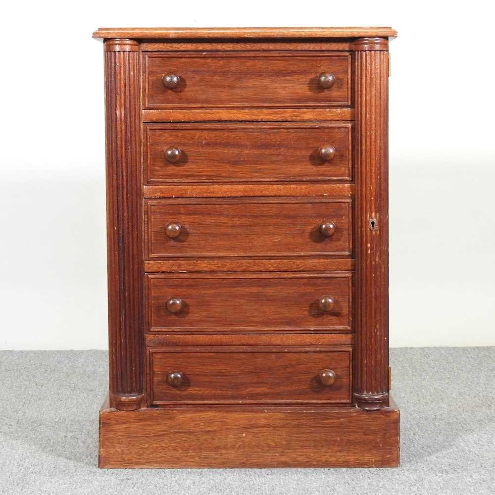 Lot 603 - A Victorian style narrow chest, on a plinth base