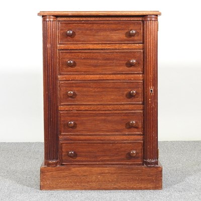 Lot 603 - A Victorian style narrow chest, on a plinth base