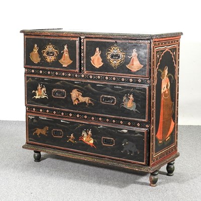 Lot 342 - An Anglo-Indian hardwood chest of drawers, of...