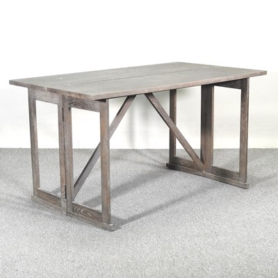 Lot 116 - A modern OKA grey painted folding dining table,...