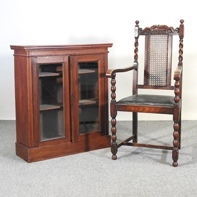 Lot 268 - A Victorian glazed dwarf bookcase, together...