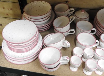 Lot 378 - An Austrian pottery polka dot part tea and...