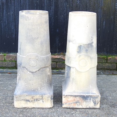 Lot 9 - A pair of chimney pots, highest 75cm (2)