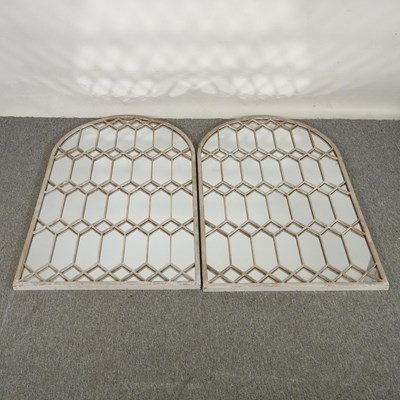 Lot 492 - A pair of grey painted metal framed wall...