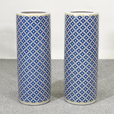 Lot 158 - A pair of Chinese porcelain stick stands, with...