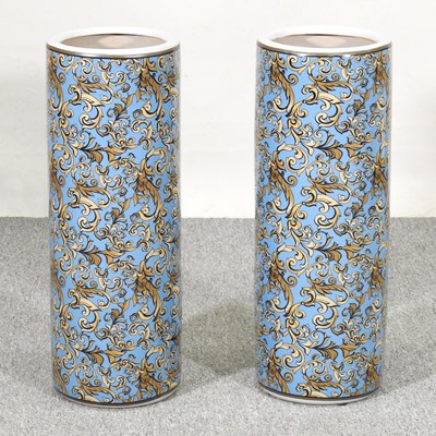Lot 406 - A pair of Chinese pottery stick stands, 60cm...
