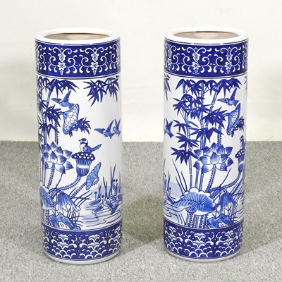 Lot 237 - A pair of Chinese porcelain stick stands,...