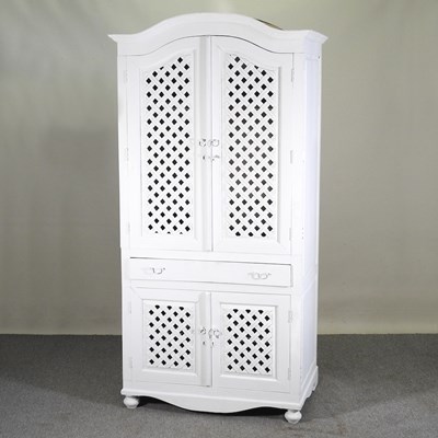 Lot 319 - An eastern white painted hardwood larder...