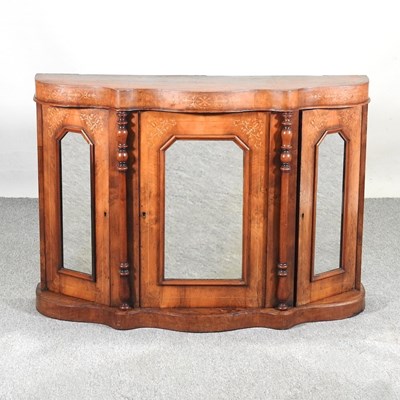 Lot 396 - A Victorian walnut and inlaid credenza,...