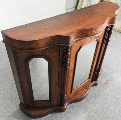 Lot 396 - A Victorian walnut and inlaid credenza,...