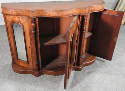 Lot 396 - A Victorian walnut and inlaid credenza,...