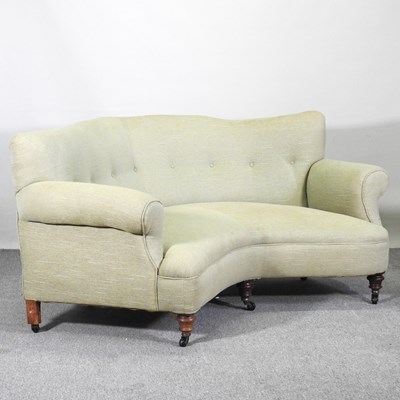 Lot 18 - A Victorian patent green upholstered corner...