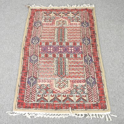 Lot 694 - A Kashmiri wool chain rug, with all over...