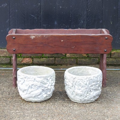 Lot 270 - A pair of cast stone garden pots, together...