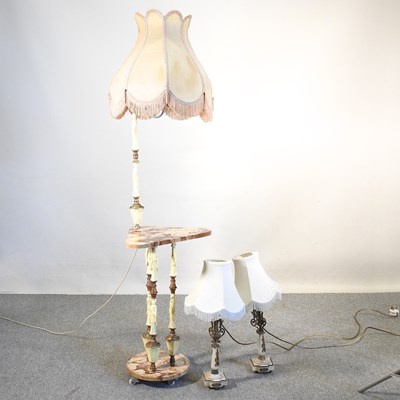 Lot 346 - A pair of table lamps, together with a...