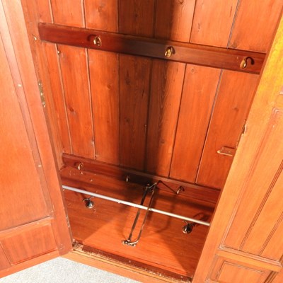 Lot 168 - An Edwardian single wardrobe, with a mirrored...
