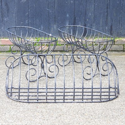 Lot 407 - A pair of painted metal garden troughs, 74cm...