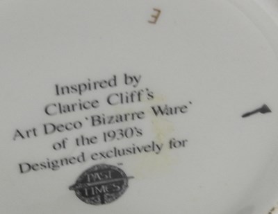 Lot 94 - A Clarice Cliff style teapot, together with...