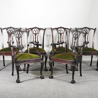 Lot 631 - A set of six early 20th century Chippendale...