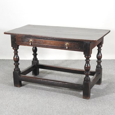 Lot 345 - An 18th century and later oak side table,...