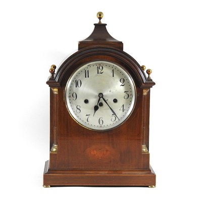 Lot 361 - An early 20th century inlaid bracket clock,...