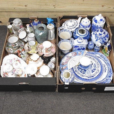 Lot 186 - A collection of Staffordshire blue and white...