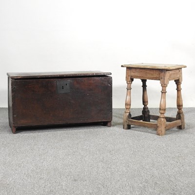 Lot 457 - An early 20th century oak joint stool,...