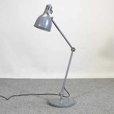 Lot 8 - A grey painted metal anglepoise lamp, 87cm high