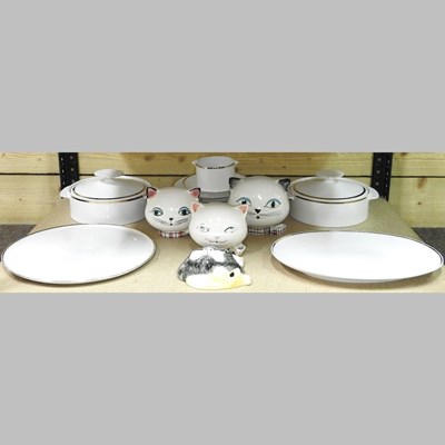 Lot 276 - A white glazed part dinner service, together...