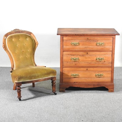 Lot 155 - An Edwardian satin walnut chest of drawers,...