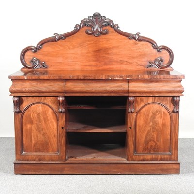 Lot 368 - A Victorian mahogany sideboard, with a shaped...